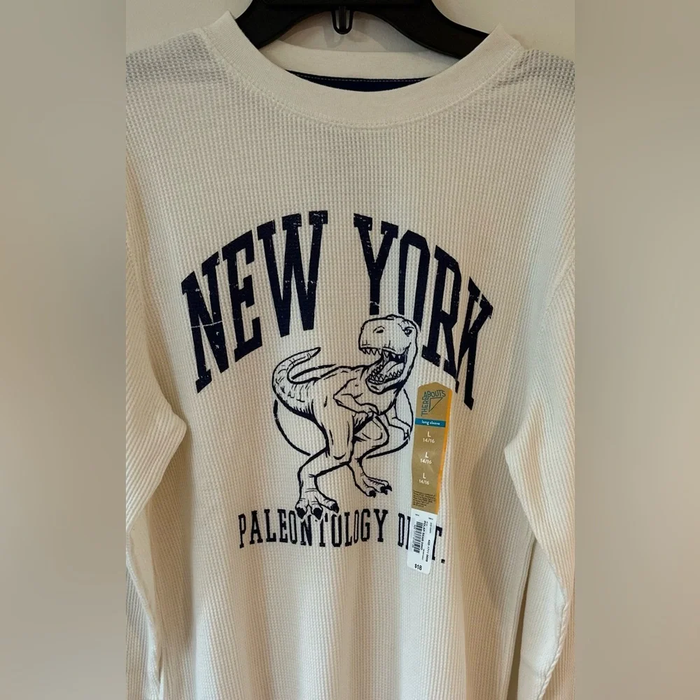 Thereabouts Boys Dinosaur Graphic Long Sleeve Tshirt NWT Size L 14/16